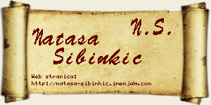Nataša Sibinkić vizit kartica